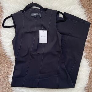 Theory Precision Ponte Bias Seamed Black Dress size P